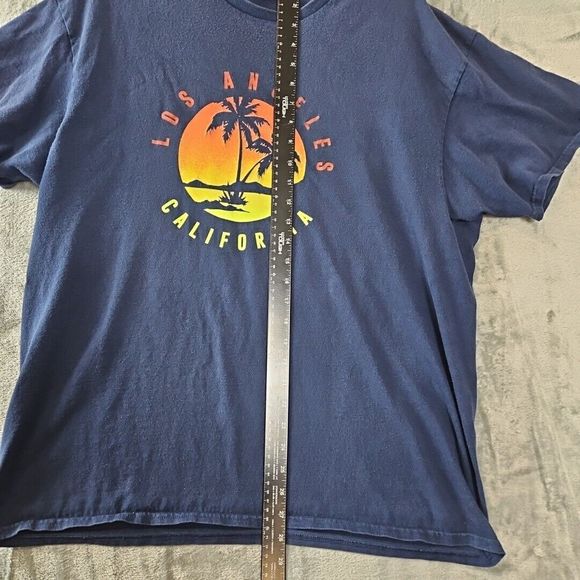 Los Angeles California Tshirt No Sz Tag Navy Unisex Palm Trees - Picture 2 of 6